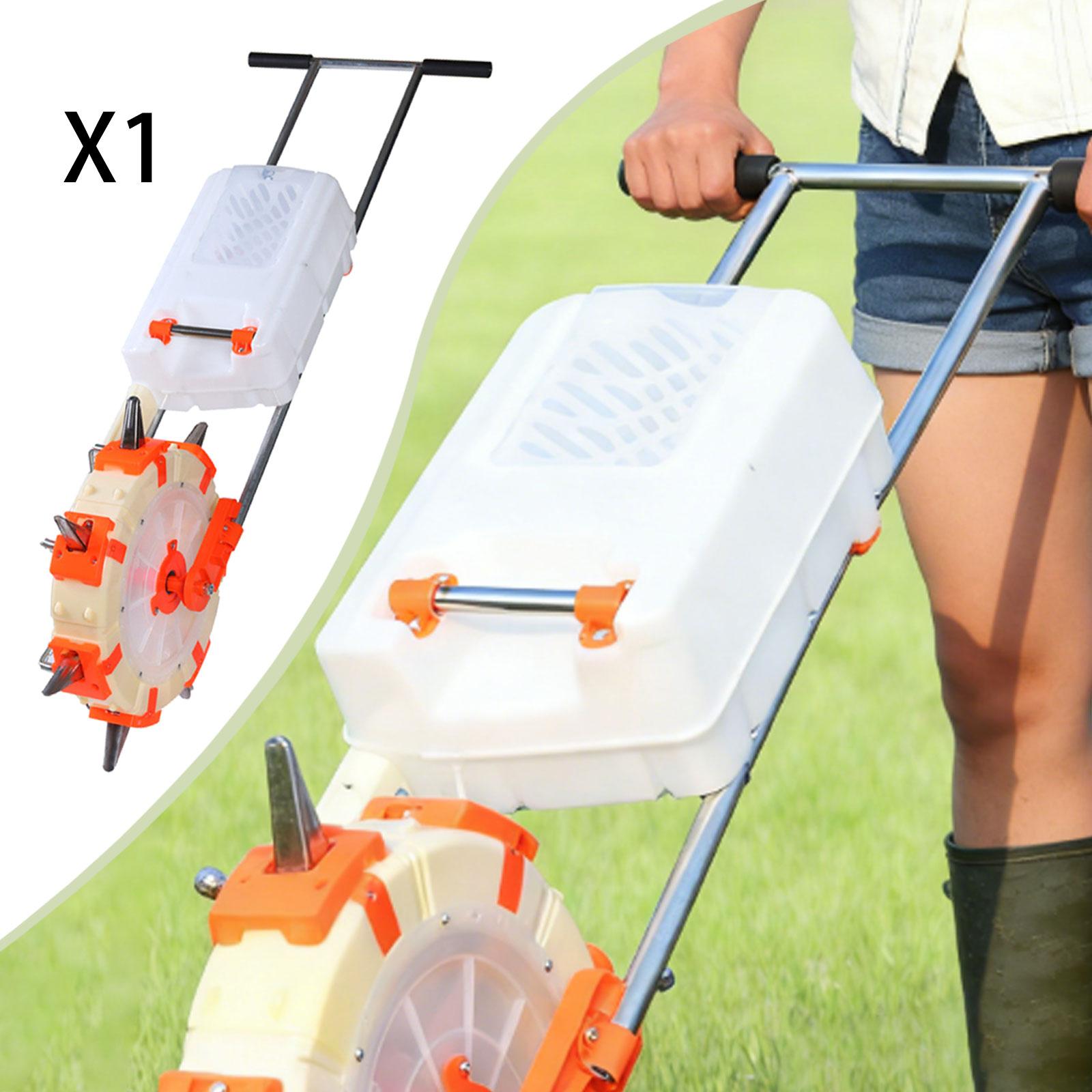 Manual Seeder Hand - Semoir manuel à pousser avec fertiliseur,