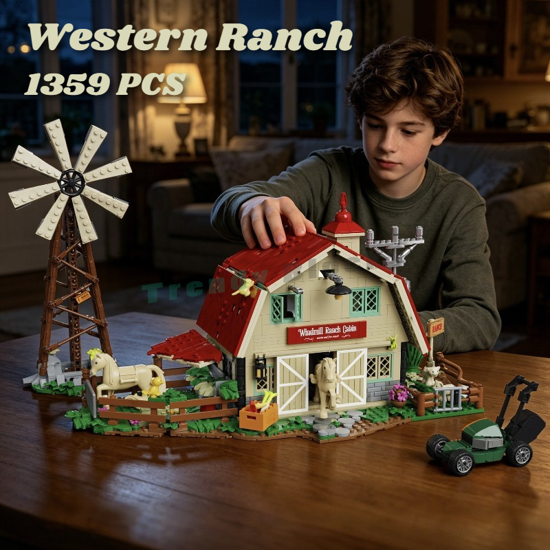 Agriculture Farm House - 1359 pièces Blocs de construction Western