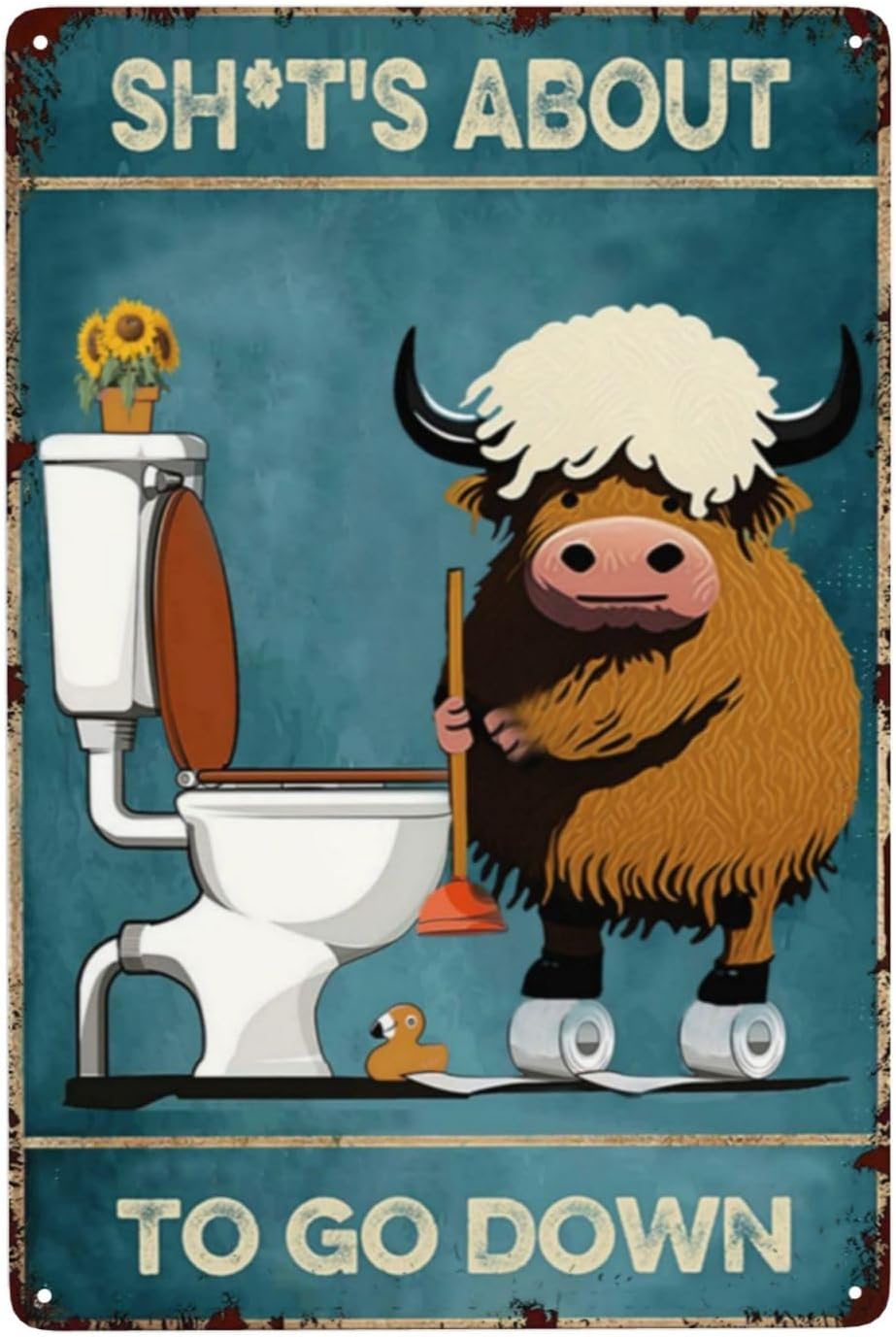 Affiche Métallique Vache Style - Agriculture Farm House avis et prix